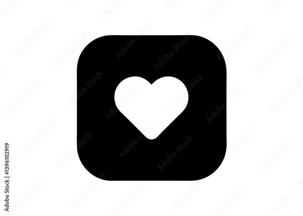 Geometric Heart Icon: A minimalist, graphic representation of a heart symbol nestled within a rounded square, symbolizing love, care, and connection. Geometric Heart Icon: A minimalist, graphic representation of a heart symbol nestled within a rounded square, symbolizing love, care, and connection.