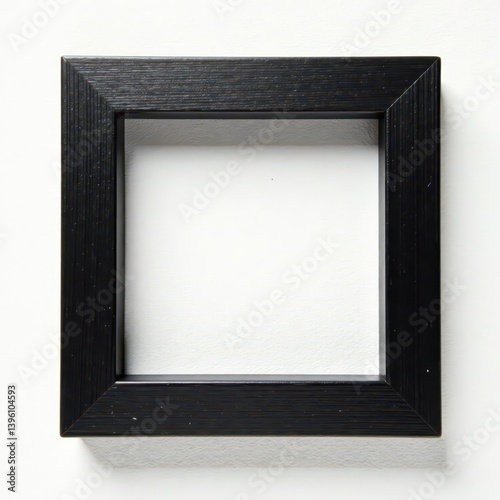 Simple black wood frame isolated on white background , simple frame, wooden frame