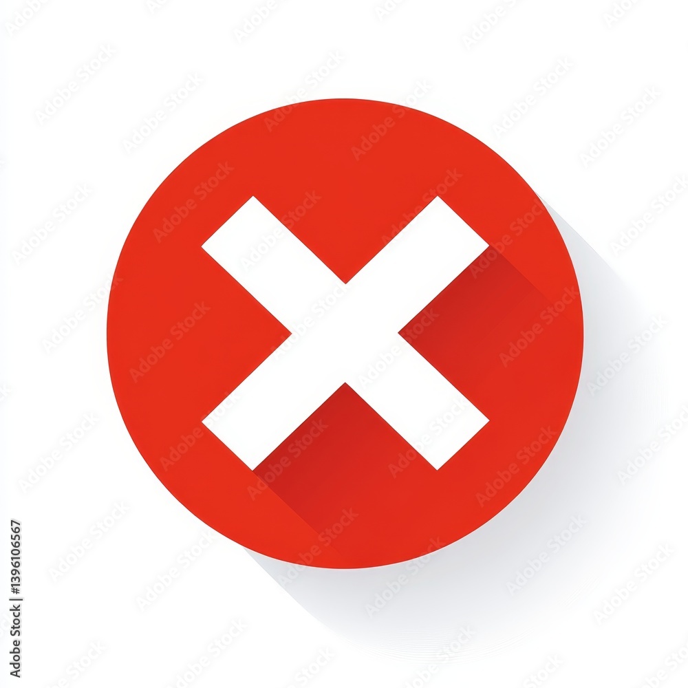Red circle with white x icon a minimalistic design for digital marketing and web development Red circle with white x icon a minimalistic design for digital marketing and web development