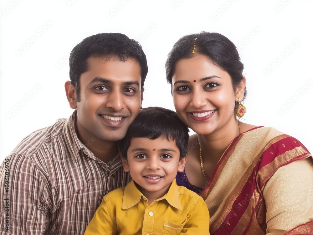 Happy family studio photo white background Happy family studio photo white background