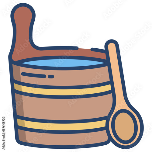 Linear color Sauna Bucket icon