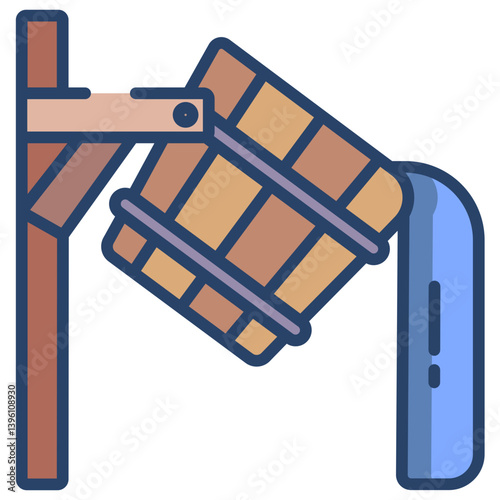 Linear color Bucket shower icon 