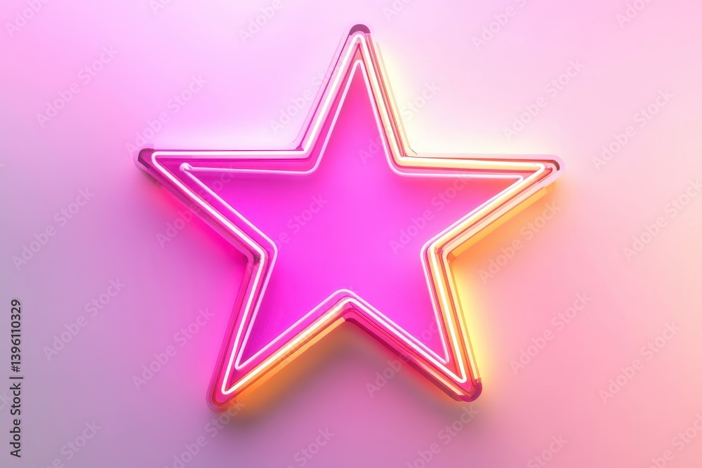 A glowing pink star isolated on white background. A glowing pink star isolated on white background.