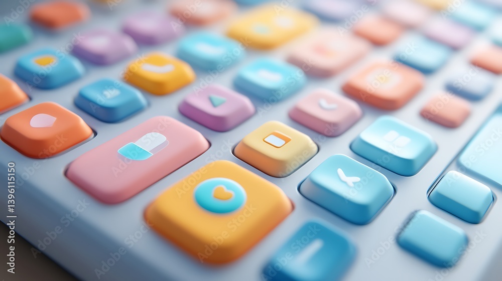 Colorful Keyboard Illustration Colorful Keyboard Illustration