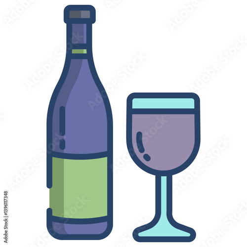 Linear color Wine icon