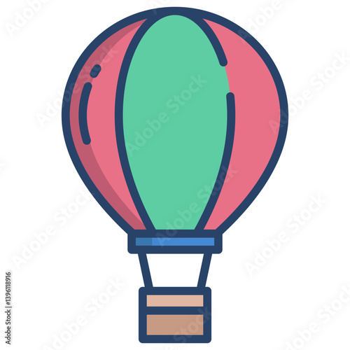 Linear color HotAir Balloon Icon