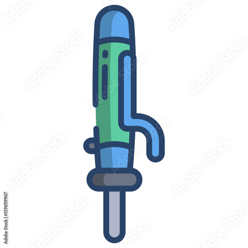 Linear color Curling Iron icon