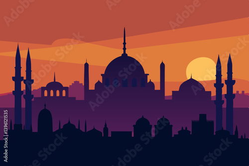 silhouette of mosque in istanbul