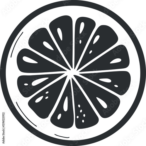 A detailed illustration of a lime slice showing its segments and texture.