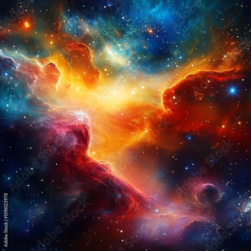 Colorful space galaxy cloud nebula. Stary night cosmos. Universe science astronomy. Supernova background wallpaper 