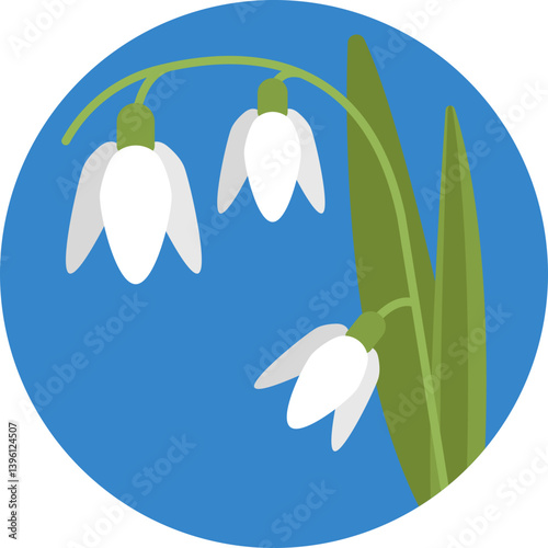 A small, nodding flower with white petals, often associated with hope and renewal.