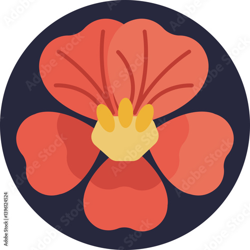 A vibrant flower with round, shield-shaped leaves and bright, colorful blooms, often in shades of orange, red, or yellow.