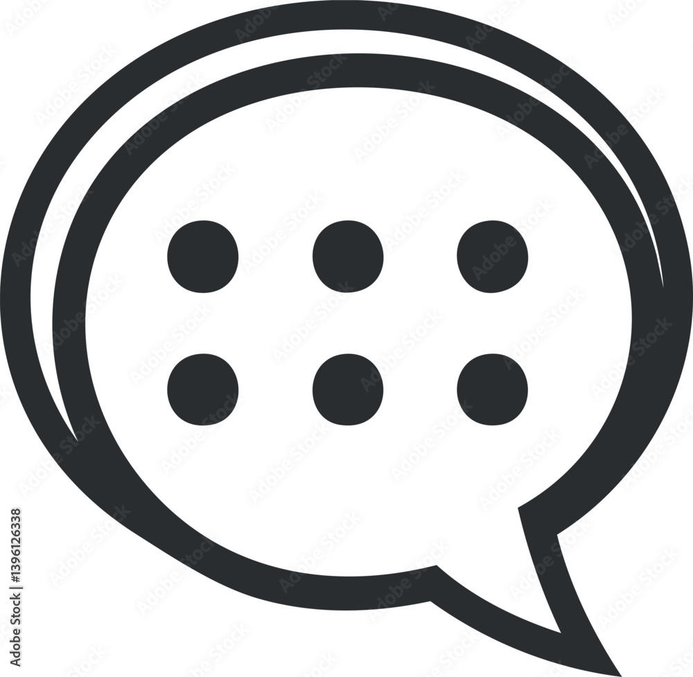 A modern chat bubble icon representing communication and dialogue in digital conversations. A modern chat bubble icon representing communication and dialogue in digital conversations.