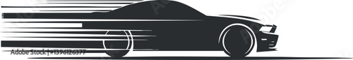 A sleek silhouette of a car in motion, representing speed and dynamic energy.