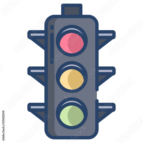 Linear color Traffic light icon