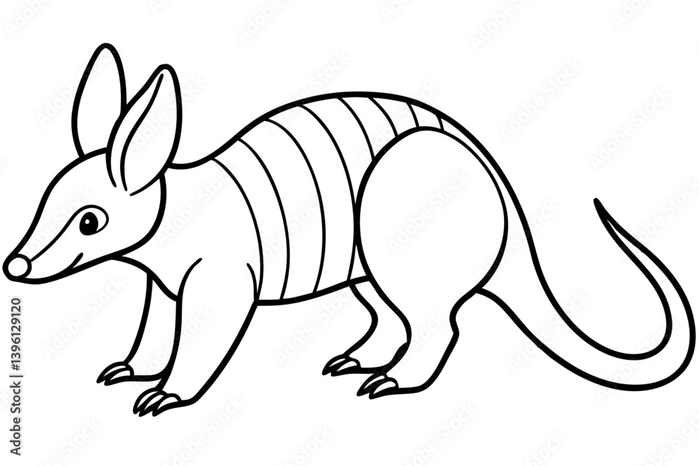 Obraz premium aardvark silhouette line art vector illustration