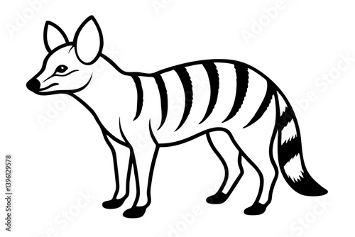 aardwolf silhouette line art vector illustration