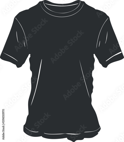 Black t-shirt design suitable for casual wear and graphic printing needs.