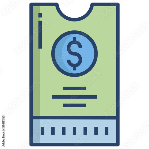 Linear color ticket icon