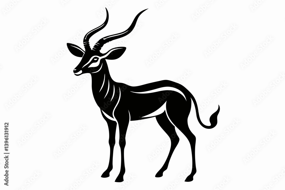antelope silhouette line art vector illustration antelope silhouette line art vector illustration
