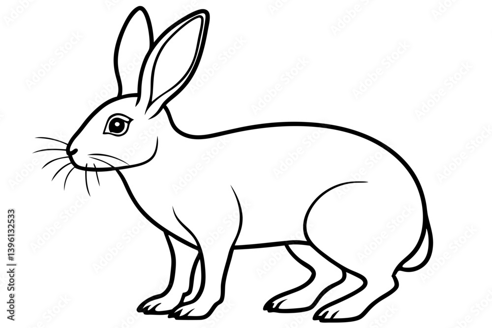 arctic hare silhouette line art vector illustration arctic hare silhouette line art vector illustration