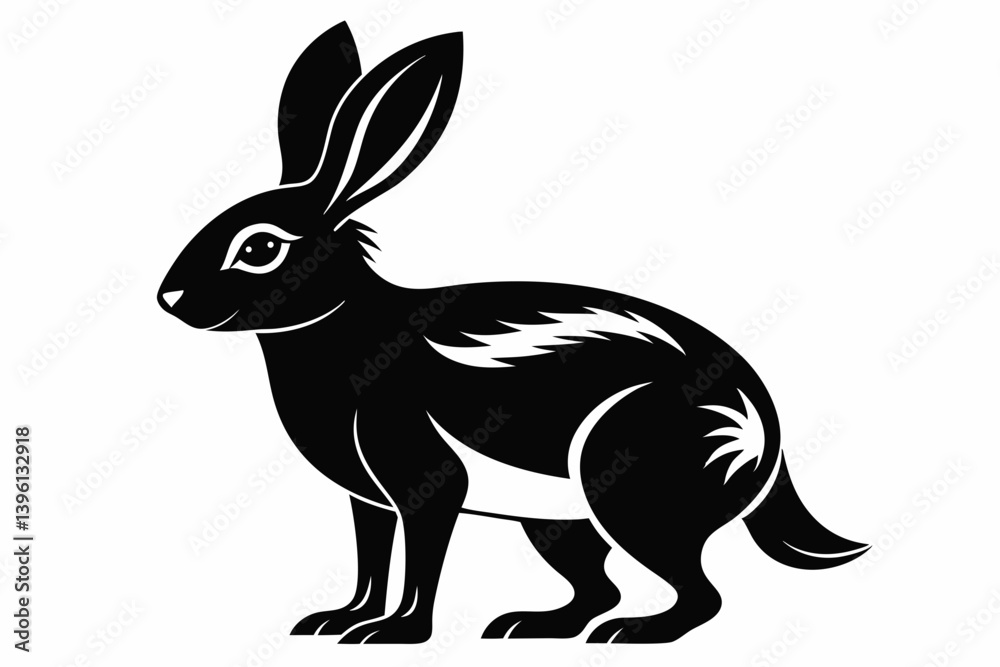arctic hare silhouette line art vector illustration arctic hare silhouette line art vector illustration