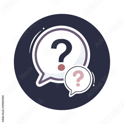 Question Marks Inside Speech Bubbles on Dark Background  