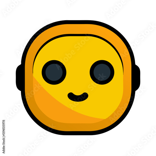 cheerful robot face icon with simple design  