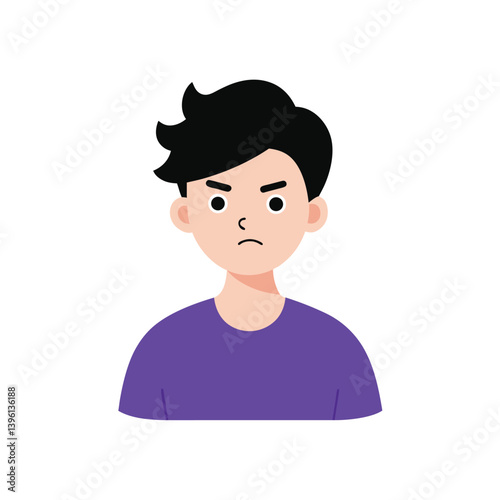 Frustrated Teen Rolling Eyes Doodle Vector Artwork