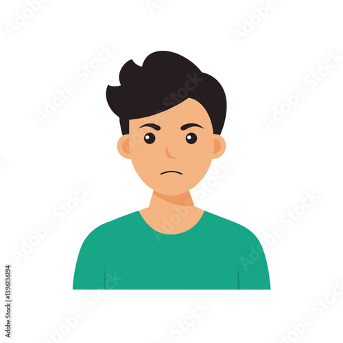Annoyed Teen Rolling Eyes Vector Character Design