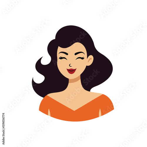 Flirty Woman Winking Cute Vector on White