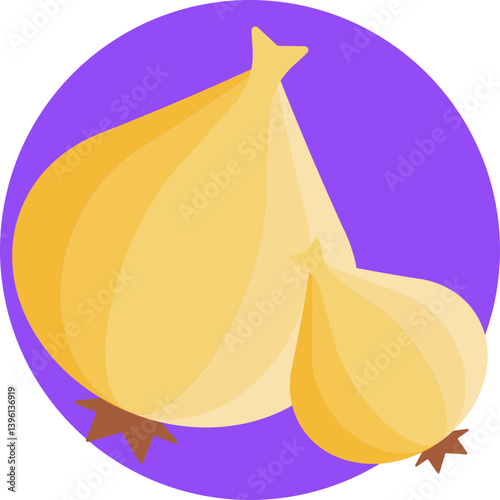 Onion Icon: Represents a versatile vegetable used in vegan dishes, known for its savory flavor and aromatic qualities.