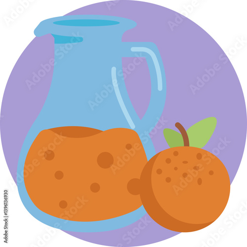 Icon depicting a refreshing glass of orange juice, perfect for a vegan diet.