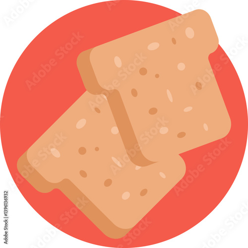 An icon of a slice of bread with a gluten-free label, indicating a vegan-friendly, gluten-free alternative.