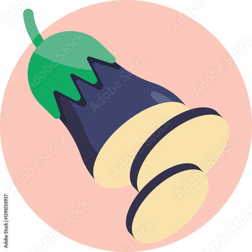 A simple eggplant vegetable, commonly used in plant-based dishes.