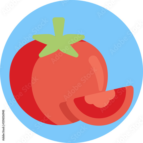 A vibrant red tomato, representing a fresh and essential ingredient in vegan dishes.
