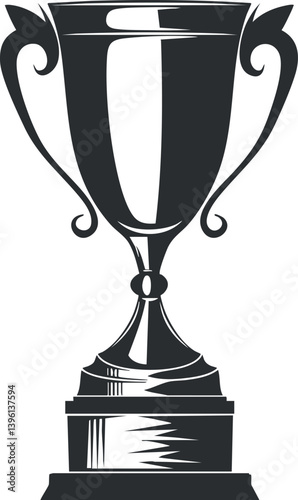 A detailed illustration of a trophy symbolizing achievement and success in competitions and events.