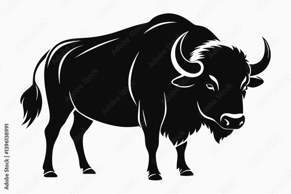 buffalo silhouette line art vector illustration buffalo silhouette line art vector illustration