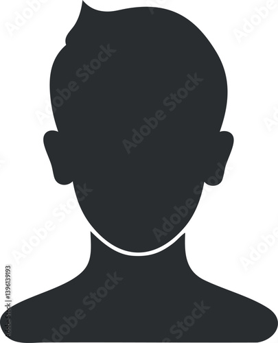 A minimalist silhouette of a male avatar suitable for profile pictures or identity representation.