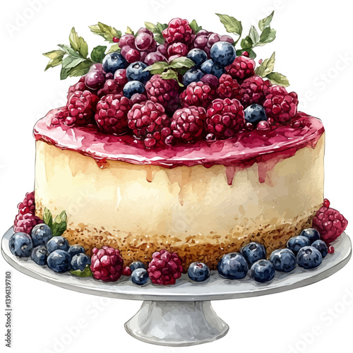 Knafeh, watercolor illustration, isolated on a white background.

