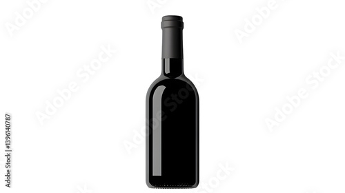 A sleek wine bottle with a minimalist design perfect for branding and packaging concepts