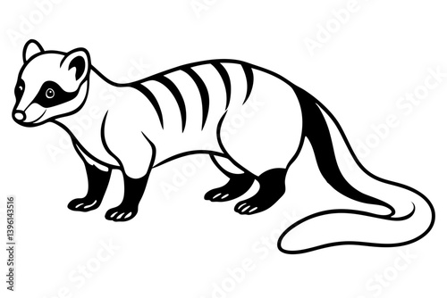 civet silhouette line art vector illustration