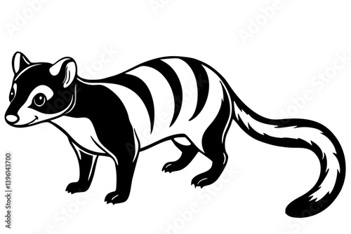 civet silhouette line art vector illustration