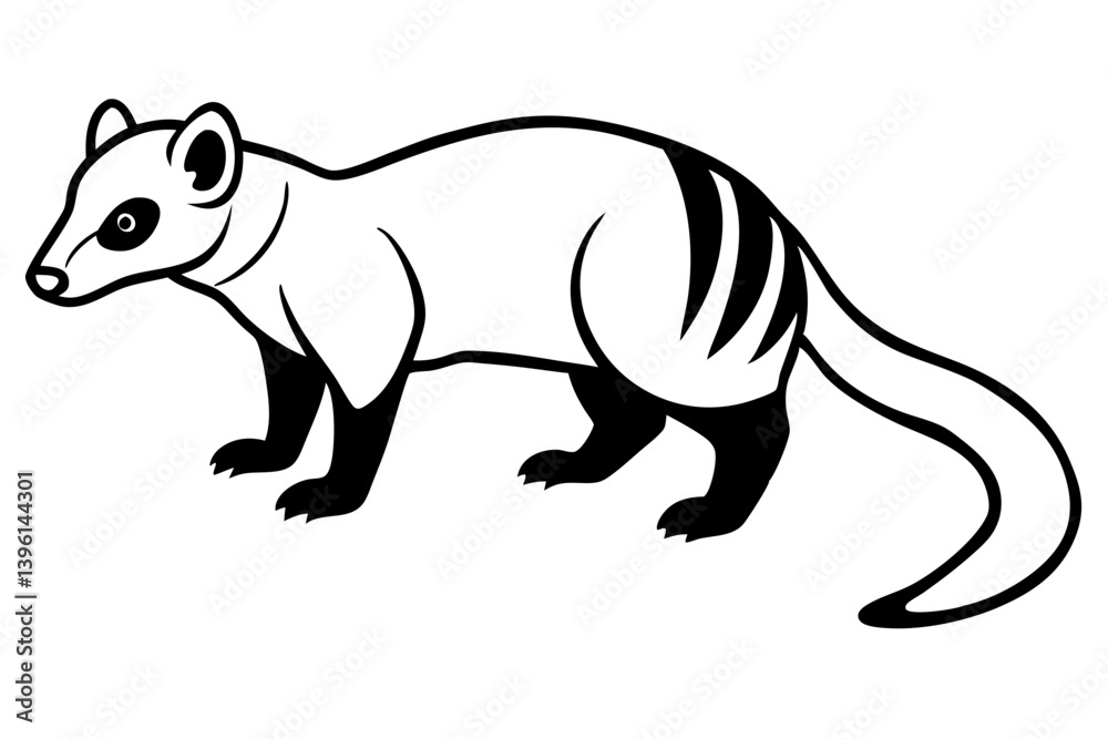 coati silhouette line art vector illustration