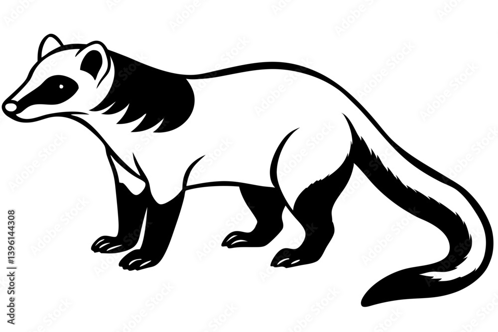 Fototapeta premium coati silhouette line art vector illustration
