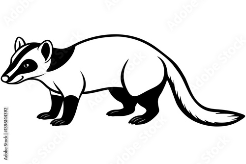 Tableau sur toile coati silhouette line art vector illustration