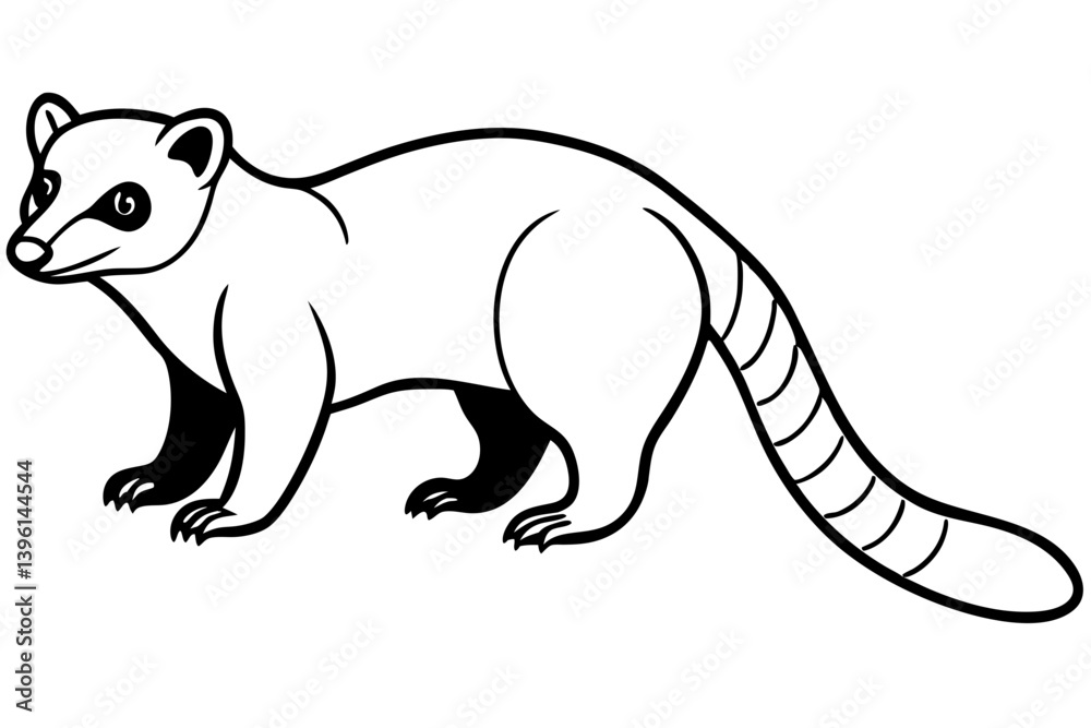 Fototapeta premium coati silhouette line art vector illustration
