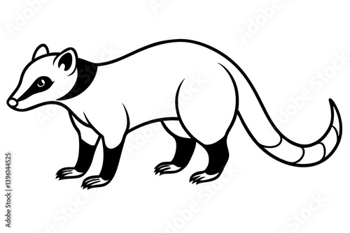 coati silhouette line art vector illustration