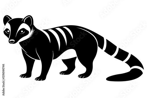 coati silhouette line art vector illustration