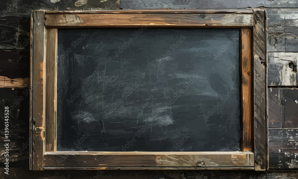 Blank blackboard in wooden frame, cut out